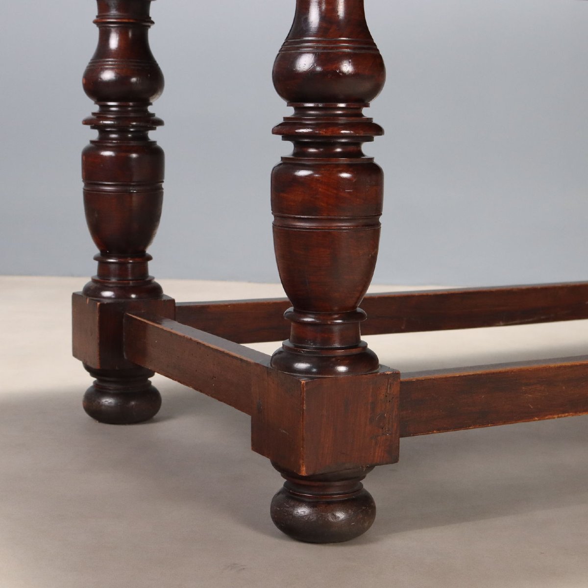 Tavolo in Noce con Gambe Tornite Italia Fine XIX Secolo-photo-3