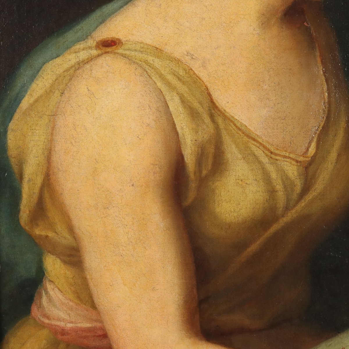Dipinto Neoclassico Sibilla che Legge XVIII Secolo Olio su Tela-photo-3