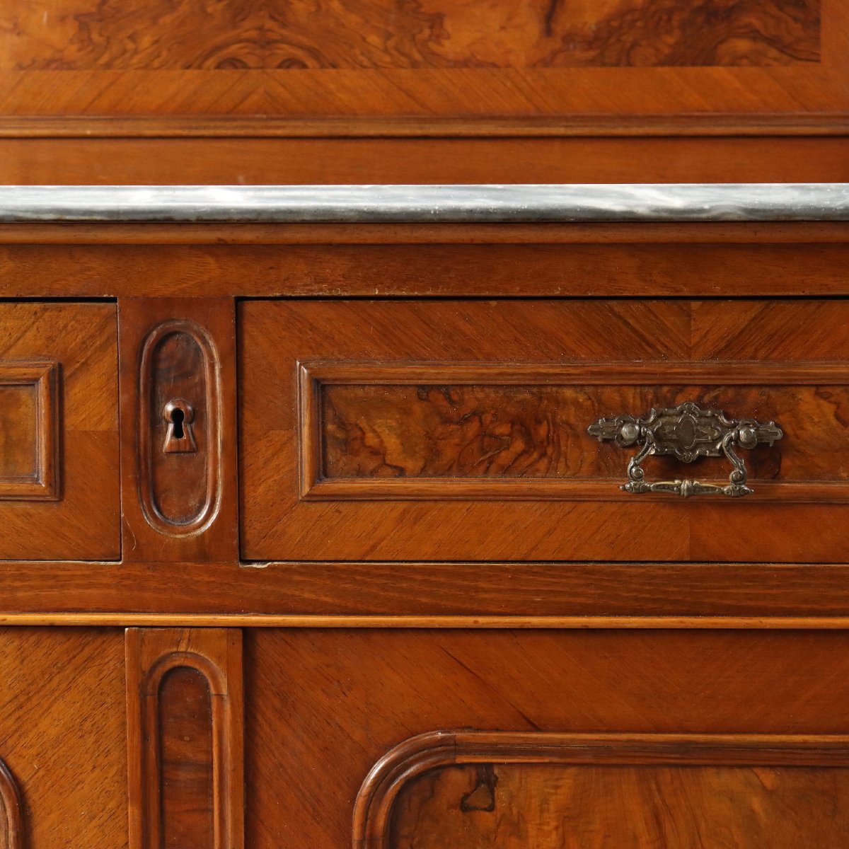 Credenza Umbertina in Noce e Radica di Noce Italia Inizio XX Secolo-photo-3