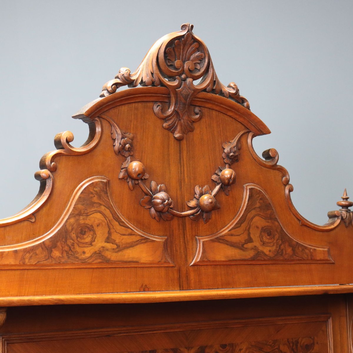 Credenza Umbertina in Noce e Radica di Noce Italia Inizio XX Secolo-photo-4
