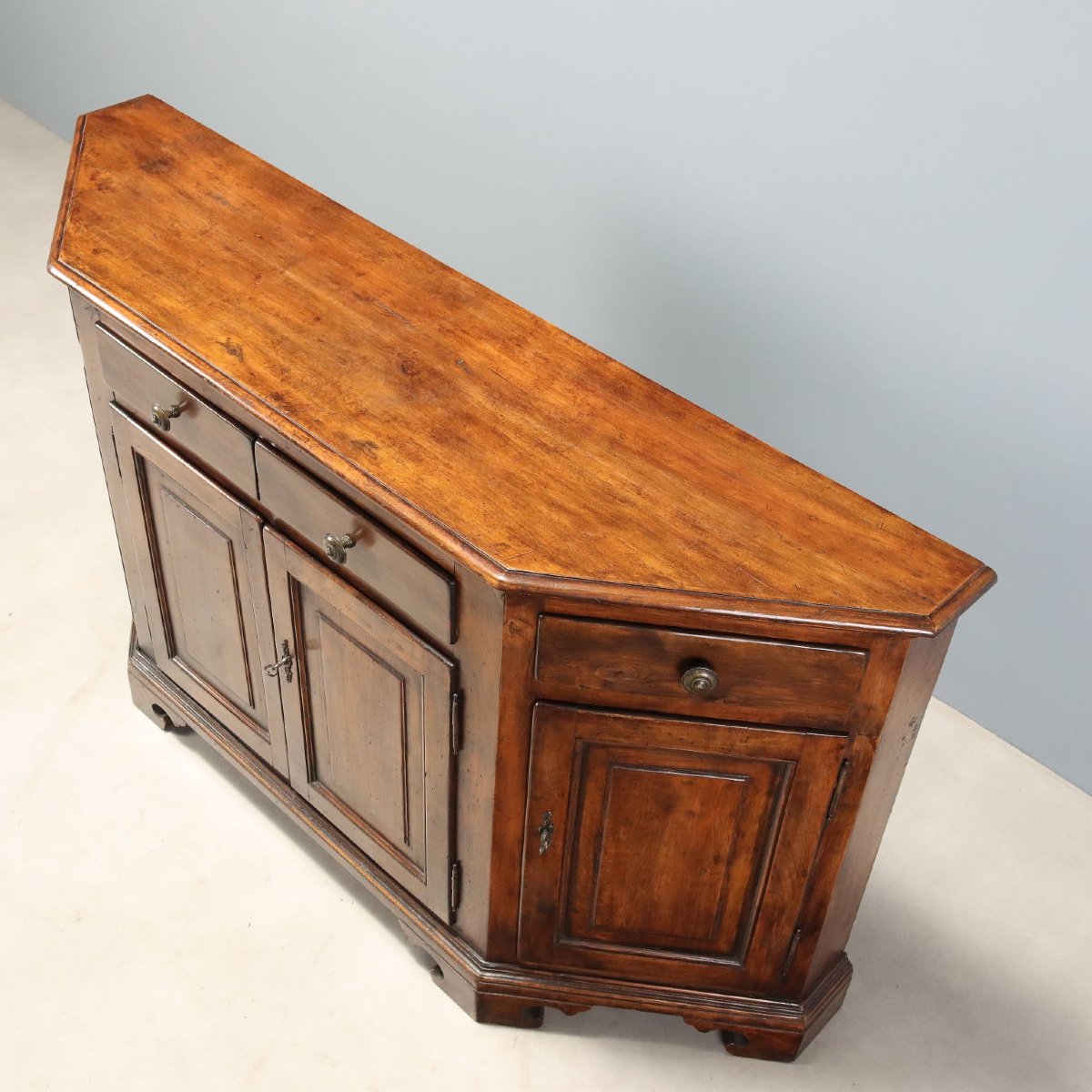 Credenza Scantonata in Faggio Tinto Noce Italia Metà XX Secolo-photo-3