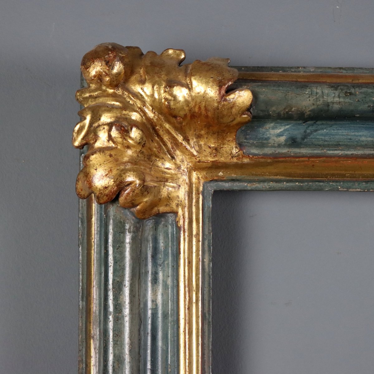 Cornice Barocca Dipinta e Dorata Italia Inizio XVIII Secolo-photo-4