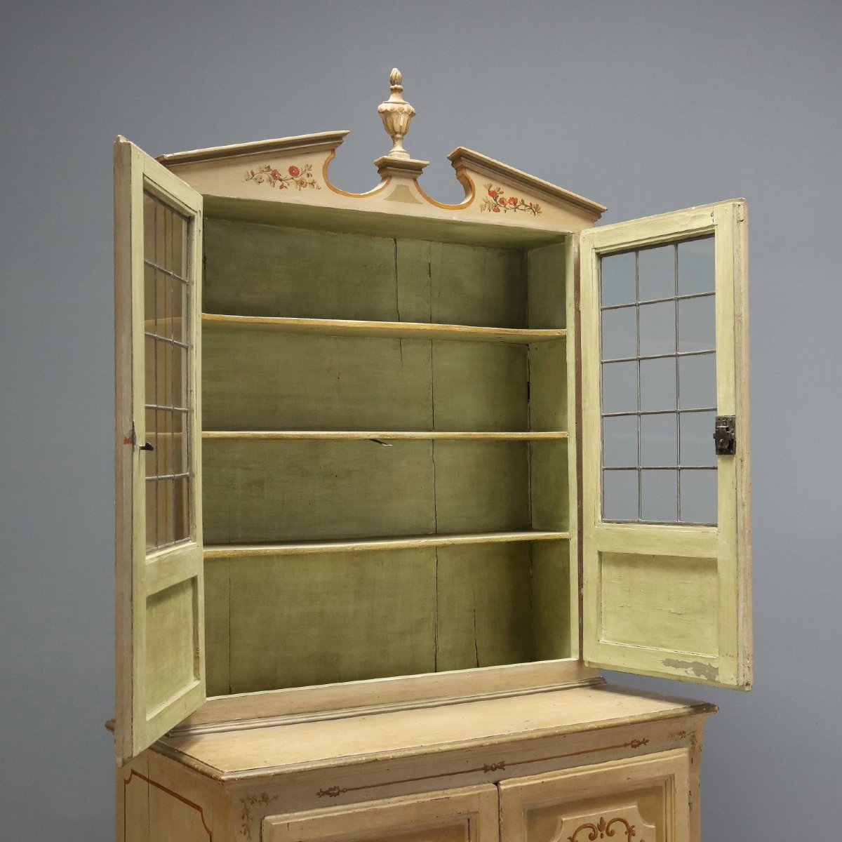 Credenza Doppio Corpo Barocchetto Italia, Terzo Quarto XVIII Secolo-photo-2