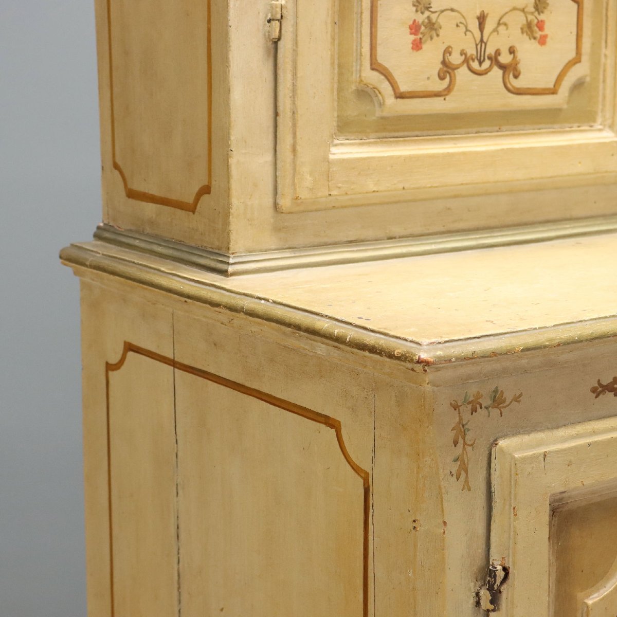 Credenza Doppio Corpo Barocchetto Italia, Terzo Quarto XVIII Secolo-photo-5