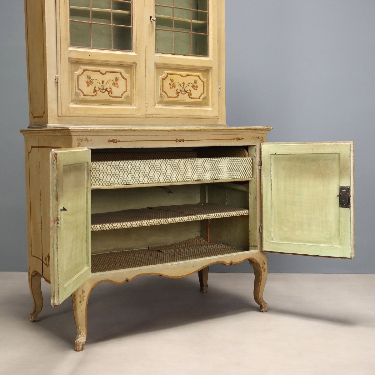 Credenza Doppio Corpo Barocchetto Italia, Terzo Quarto XVIII Secolo-photo-6
