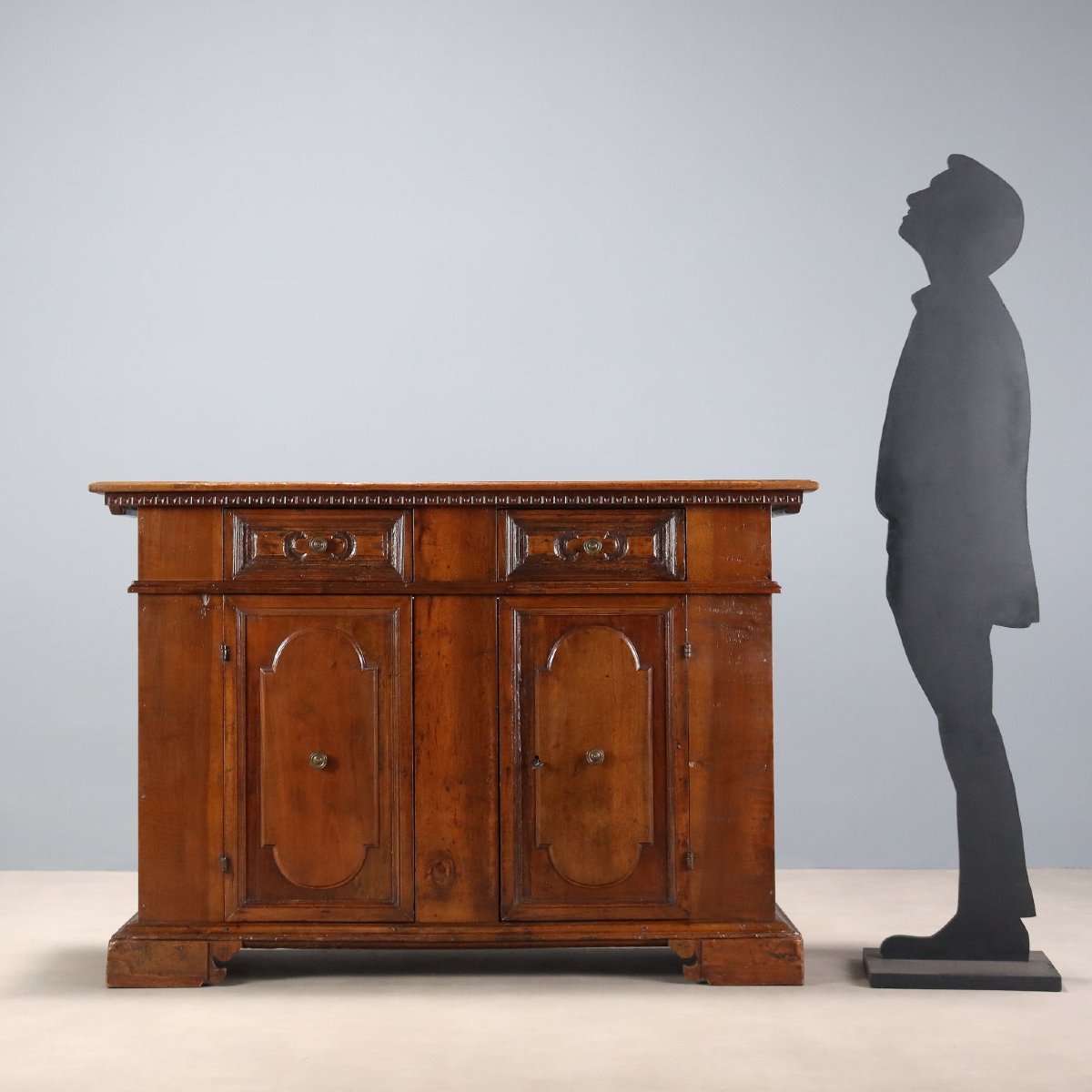 Credenza Antica in Stile Barocco in Noce e Abete Italia XX Secolo-photo-2