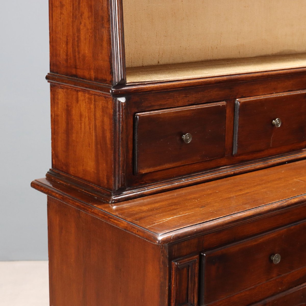 Credenza con Piattaia Stile Barocco in Noce Italia Prima Metà XX Secolo-photo-3