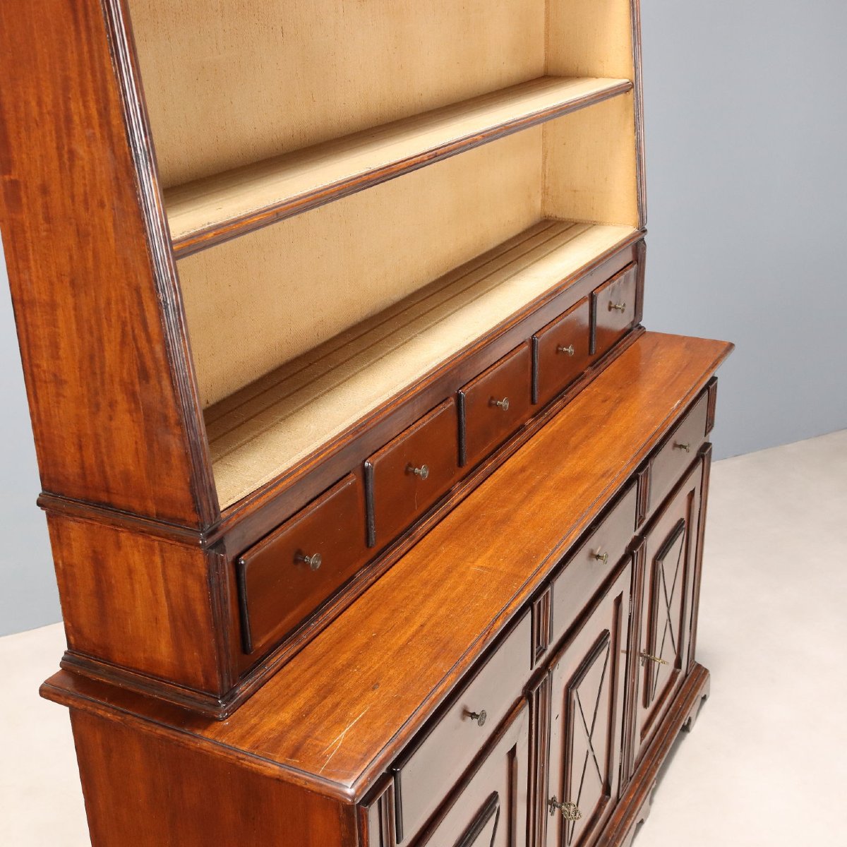 Credenza con Piattaia Stile Barocco in Noce Italia Prima Metà XX Secolo-photo-6