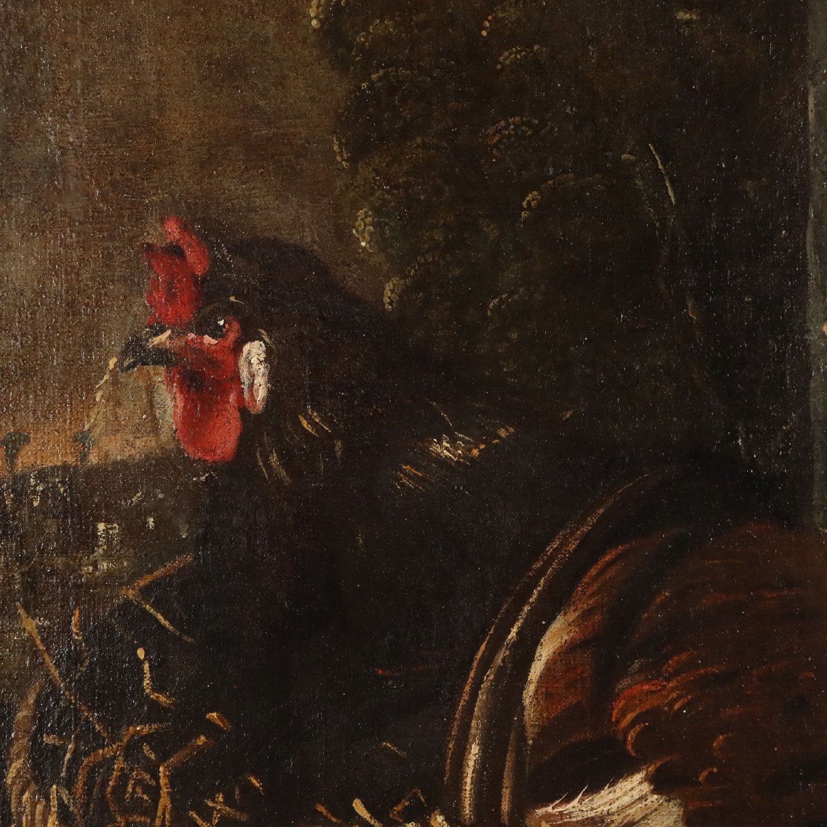 Dipinto Ragazzo con Galline Ambito di Giacomo Francesco Cipper XVIII Secolo-photo-2