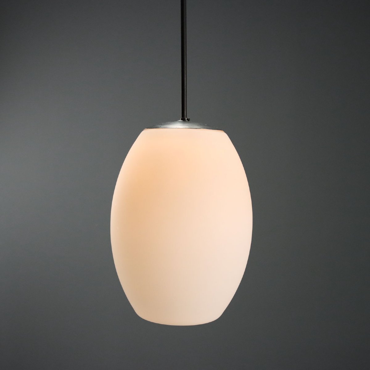 Lampada a Sospensione in Vetro Opalino Anni '60-photo-4