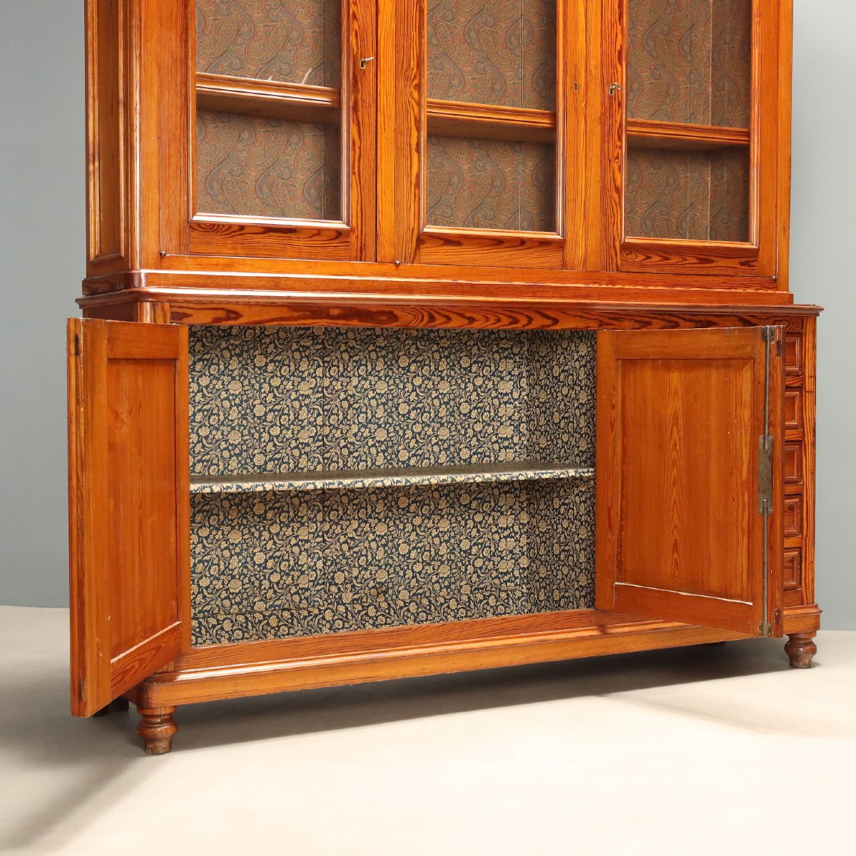 Credenza Doppio Corpo Antica Larice Italia Fine XIX Secolo-photo-5