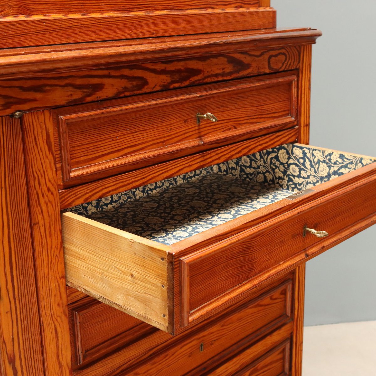 Credenza Doppio Corpo Antica Larice Italia Fine XIX Secolo-photo-6