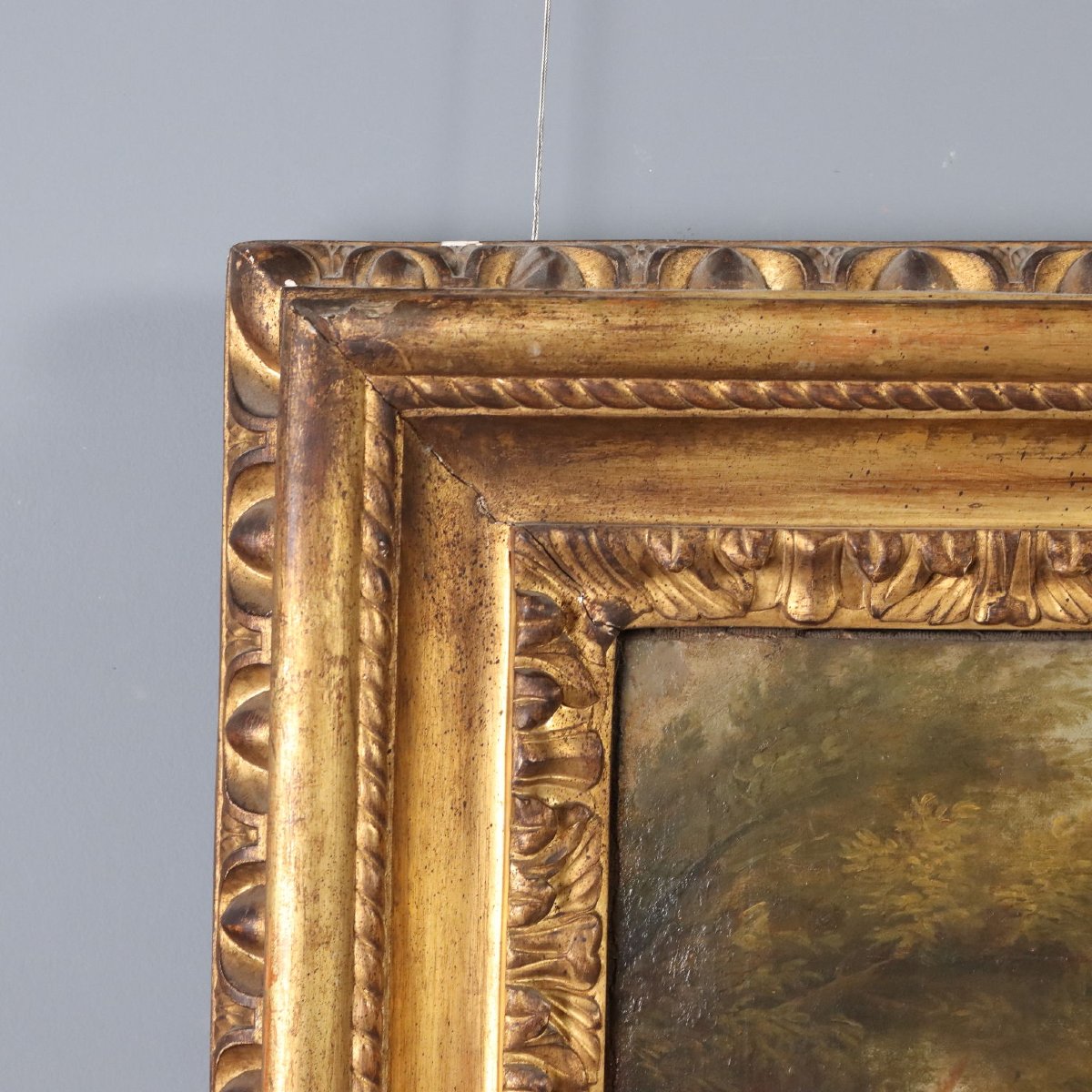 Dipinto Antico Scuola Veneta Olio su Tela Paesaggio XVIII Secolo-photo-6