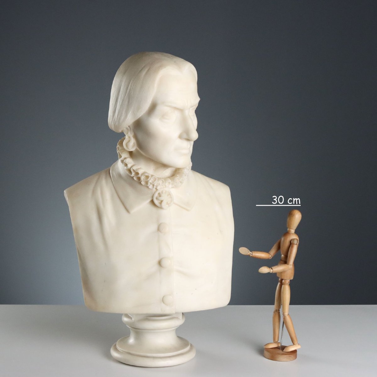 Busto di Nobile Signora Antico Marmo Bianco Italia Metà XIX Secolo-photo-2