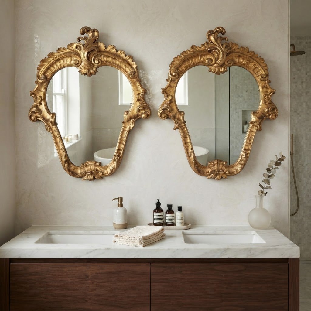 Specchiere Antiche Stile Barocchetto Legno Intagliato XIX Secolo-photo-2