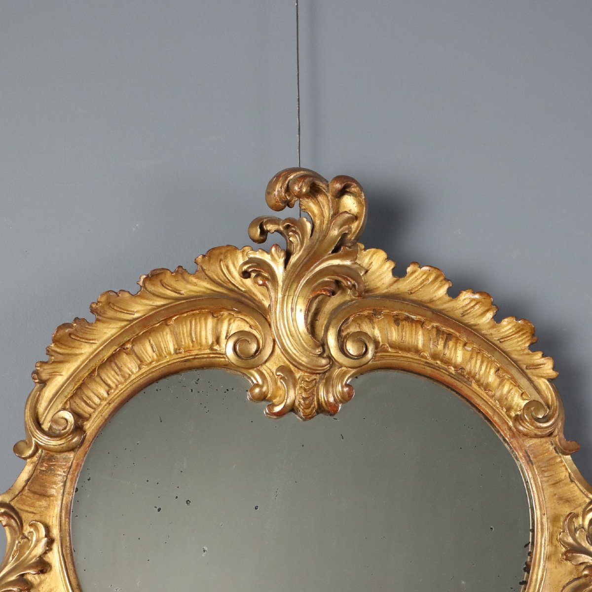 Specchiere Antiche Stile Barocchetto Legno Intagliato XIX Secolo-photo-1