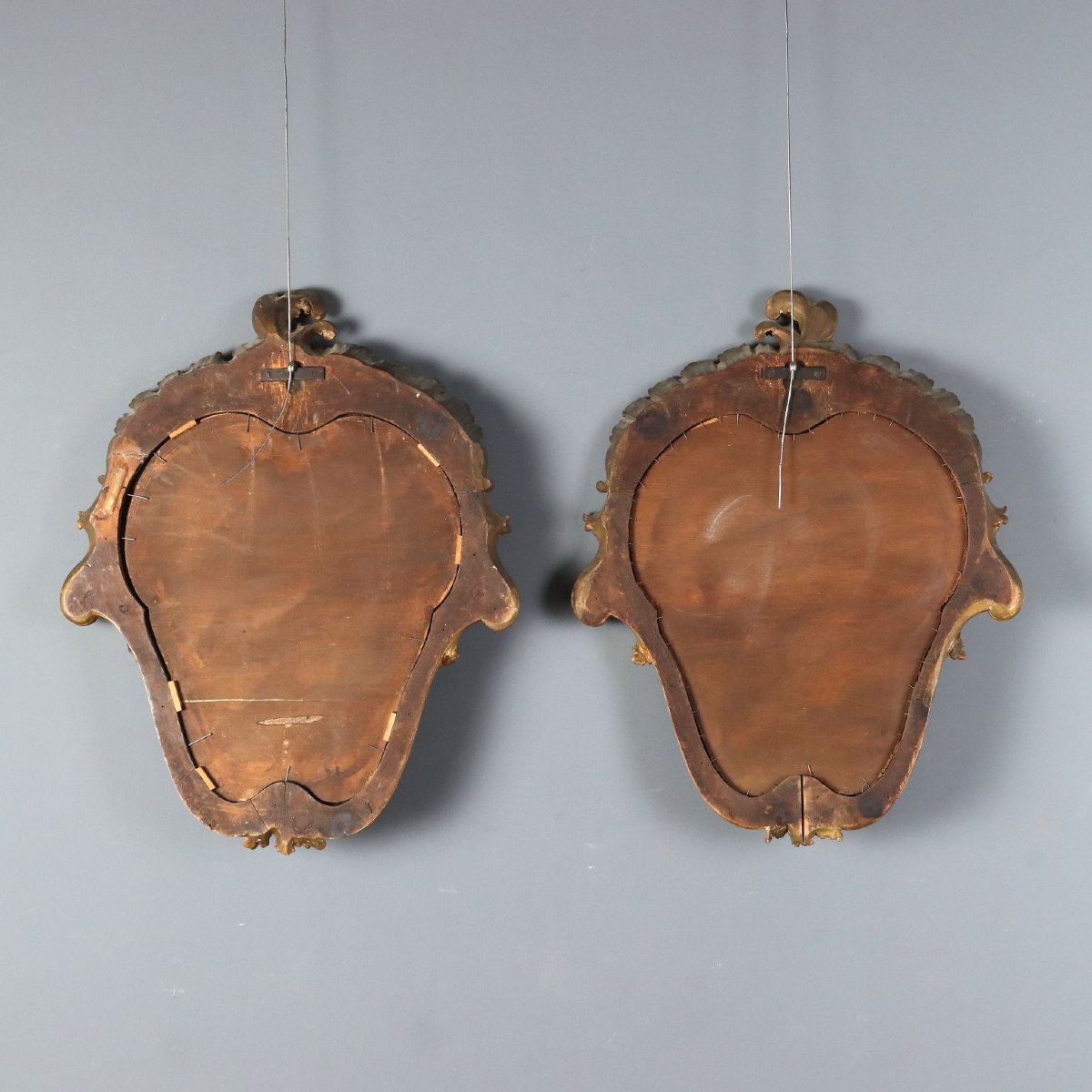 Specchiere Antiche Stile Barocchetto Legno Intagliato XIX Secolo-photo-7