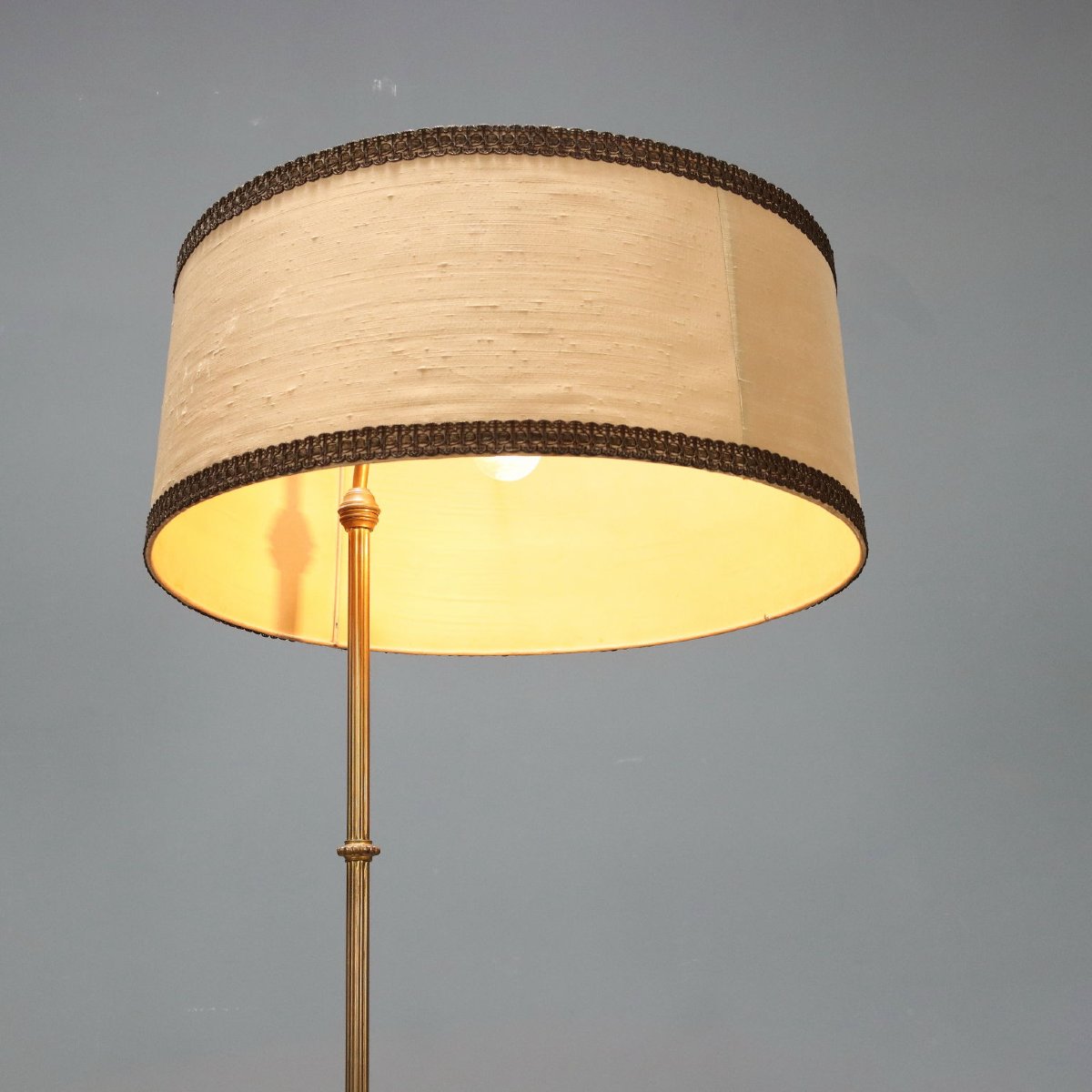 Lampada da Terra Antica con Tavolino Bronzo Marmo Italia XX Secolo-photo-1