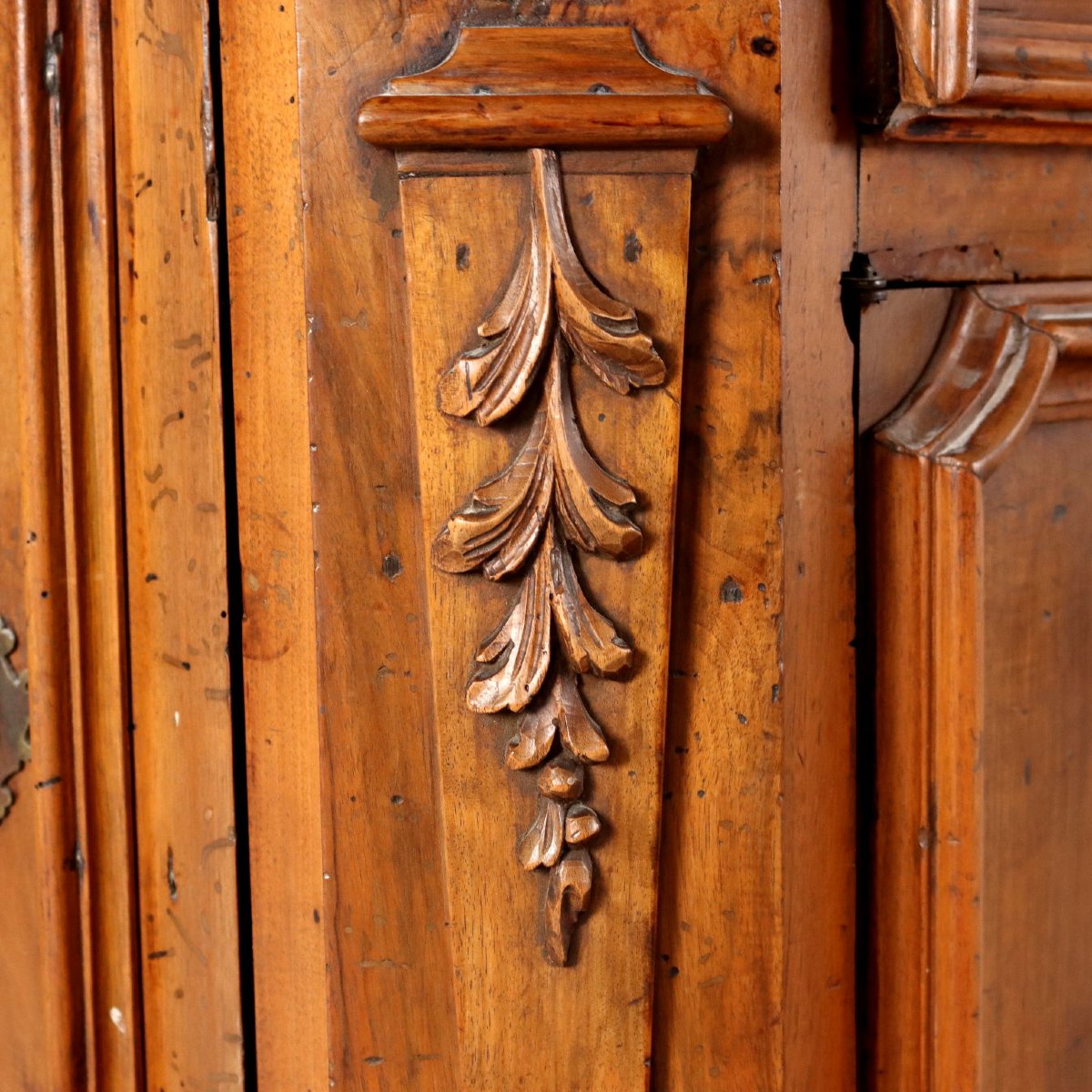 Credenza Barocca Antica Noce 5 Cassetti Italia XVII Secolo-photo-1