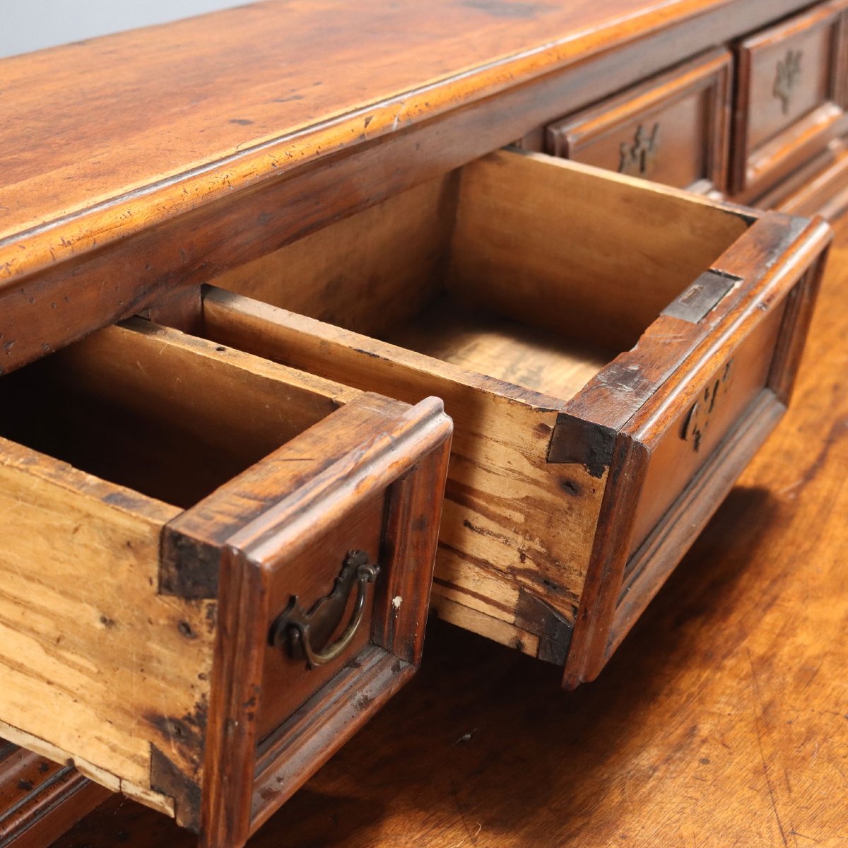 Credenza Barocca Antica Noce 5 Cassetti Italia XVII Secolo-photo-2