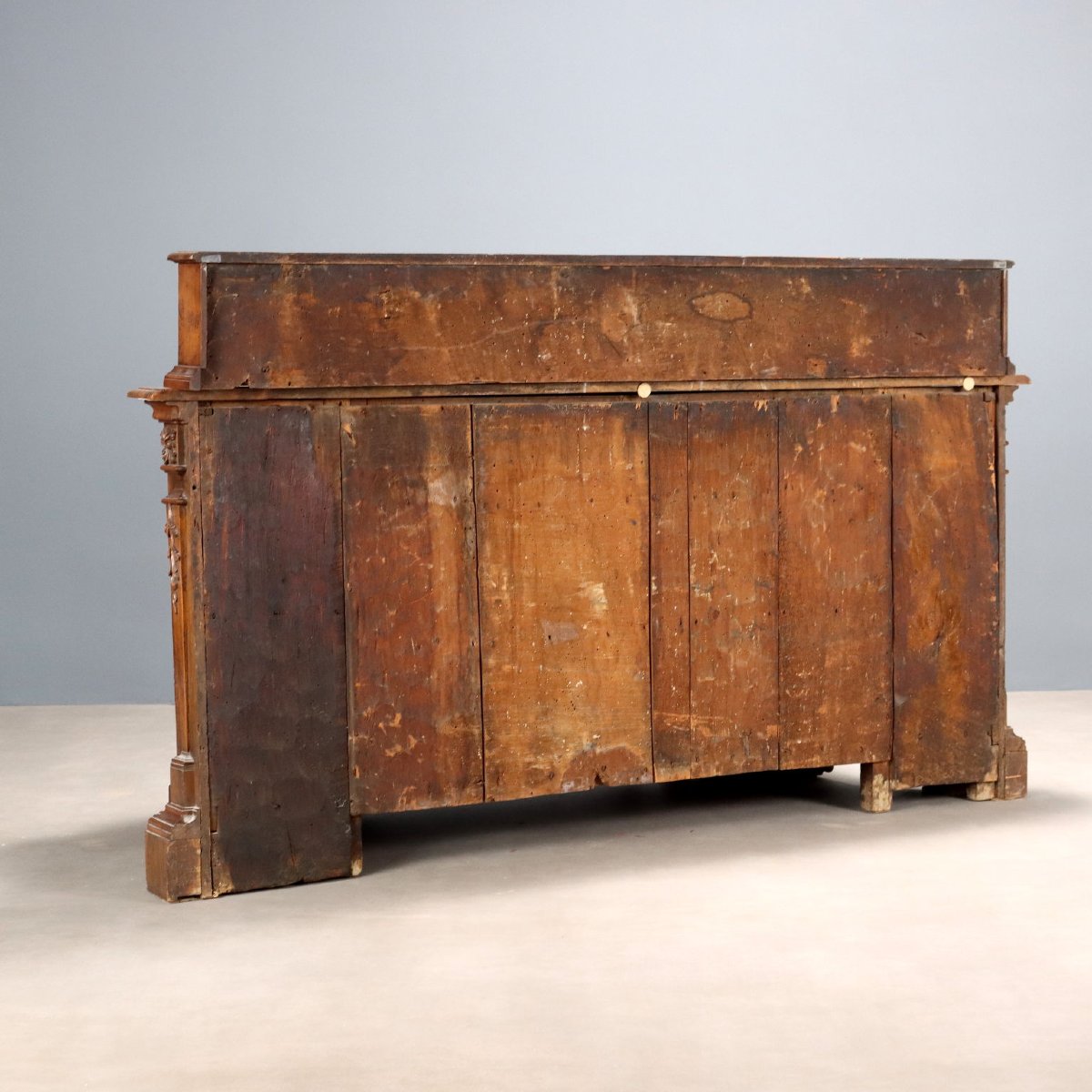 Credenza Barocca Antica Noce 5 Cassetti Italia XVII Secolo-photo-8