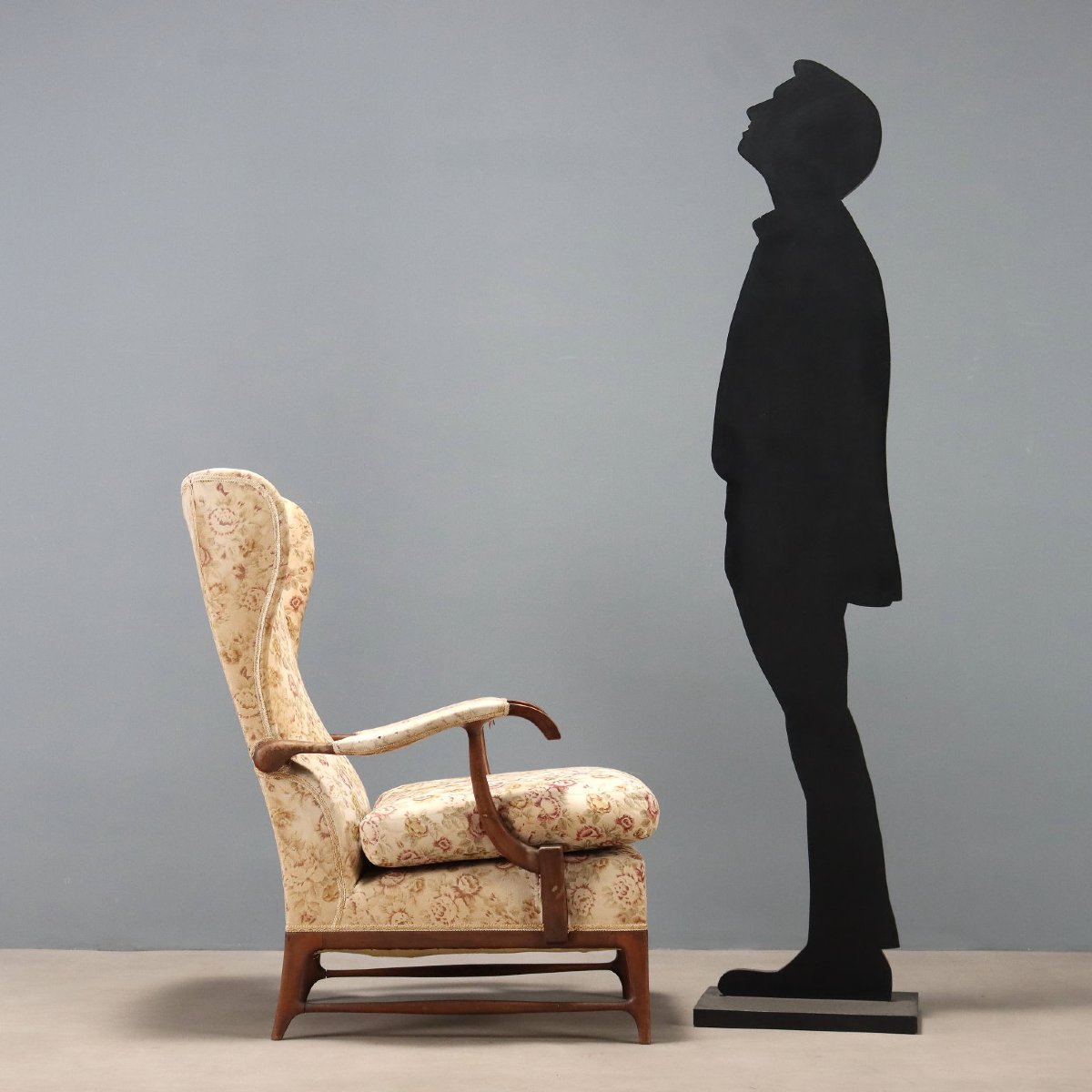 Poltrona Vintage 'Framar' Design F.lli Marelli Tessuto Floreale Italia Anni 50-photo-3