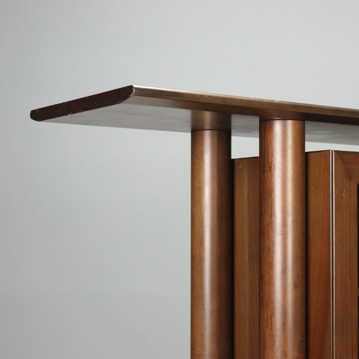 Credenza Vintage Anni '80 in Legno e Marmo-photo-1