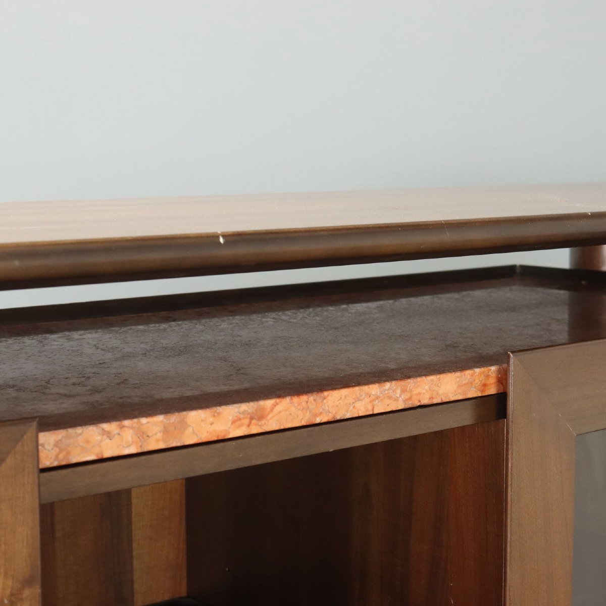 Credenza Vintage Anni '80 in Legno e Marmo-photo-2