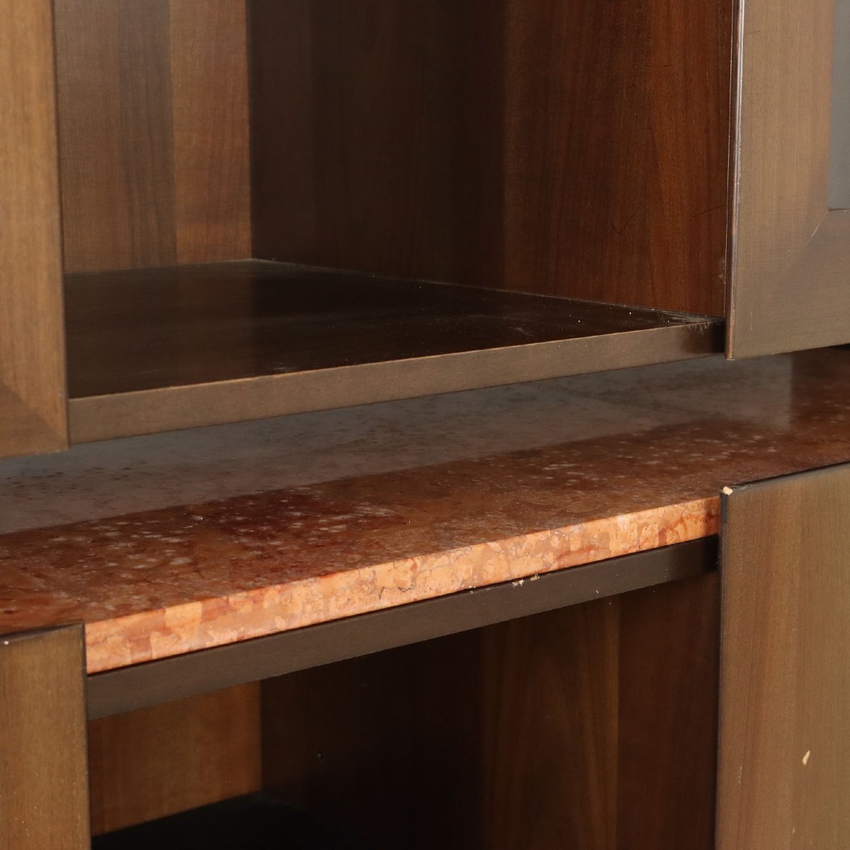 Credenza Vintage Anni '80 in Legno e Marmo-photo-4