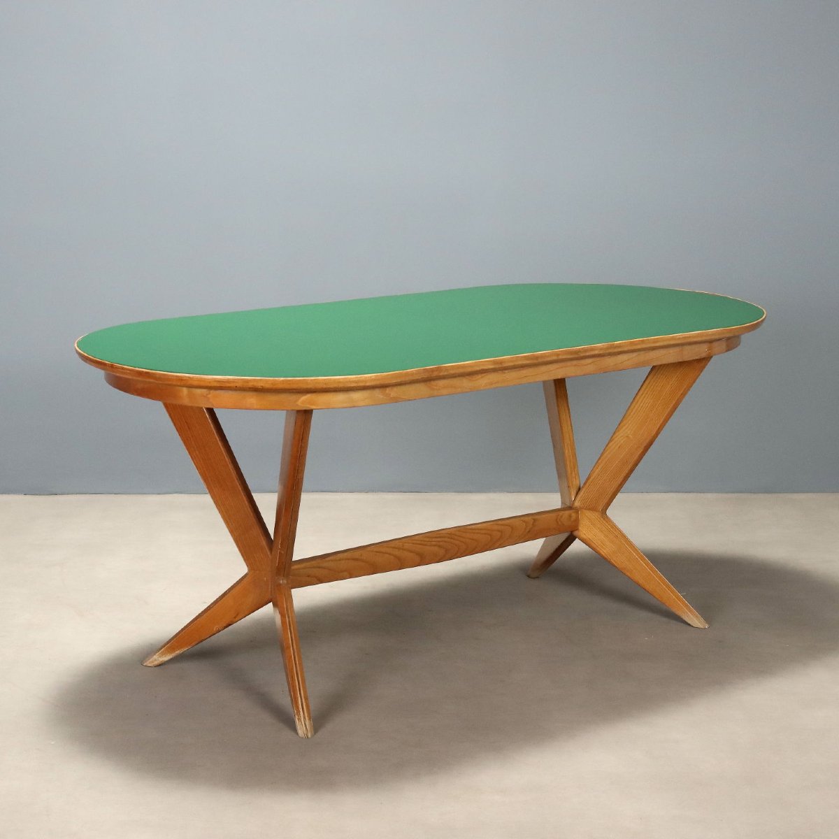 Tavolo Vintage Anni '60 con Piano Ellittico