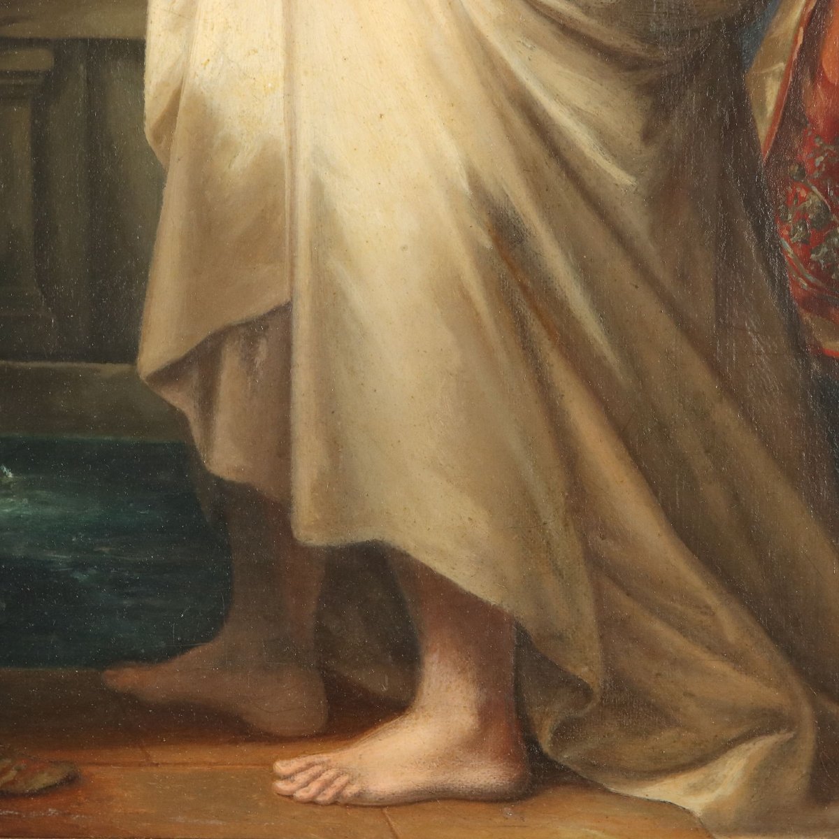 Dipinto di Guglielmo Berti "Susanna e i Vecchioni" Olio su Tela XIX Secolo-photo-2