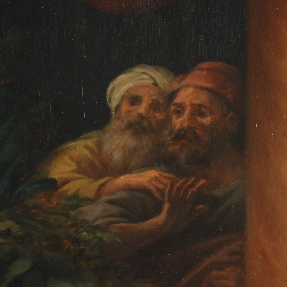 Dipinto di Guglielmo Berti "Susanna e i Vecchioni" Olio su Tela XIX Secolo-photo-3