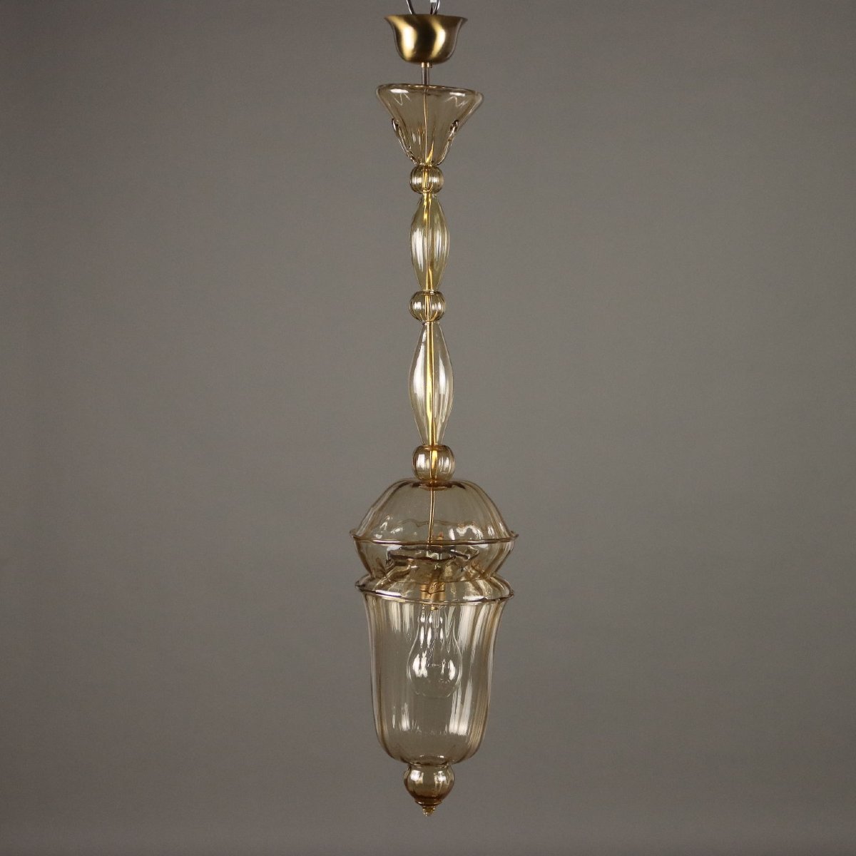 Lampadario in Vetro Soffiato Veneziano Murano XX Secolo-photo-3