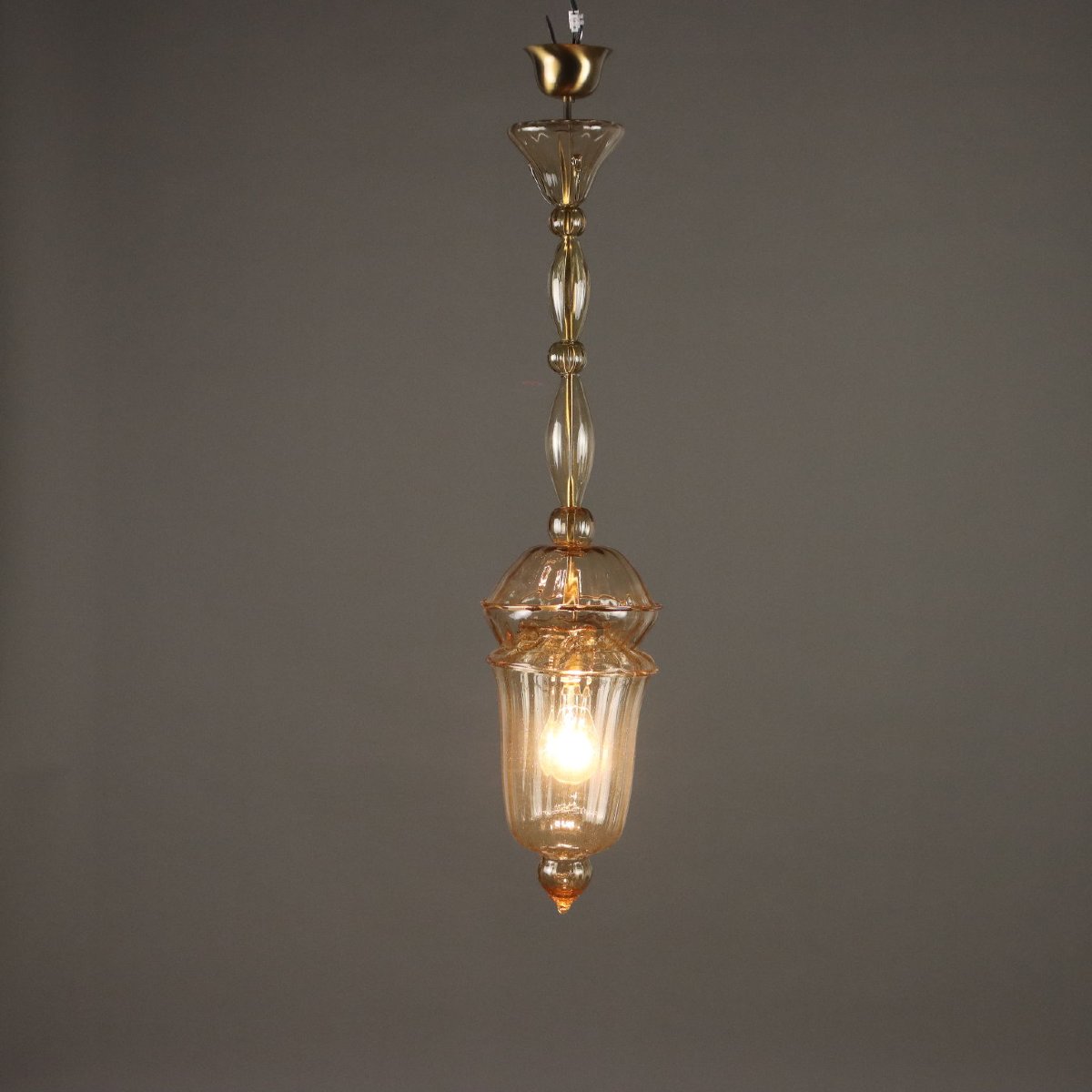 Lampadario in Vetro Soffiato Veneziano Murano XX Secolo