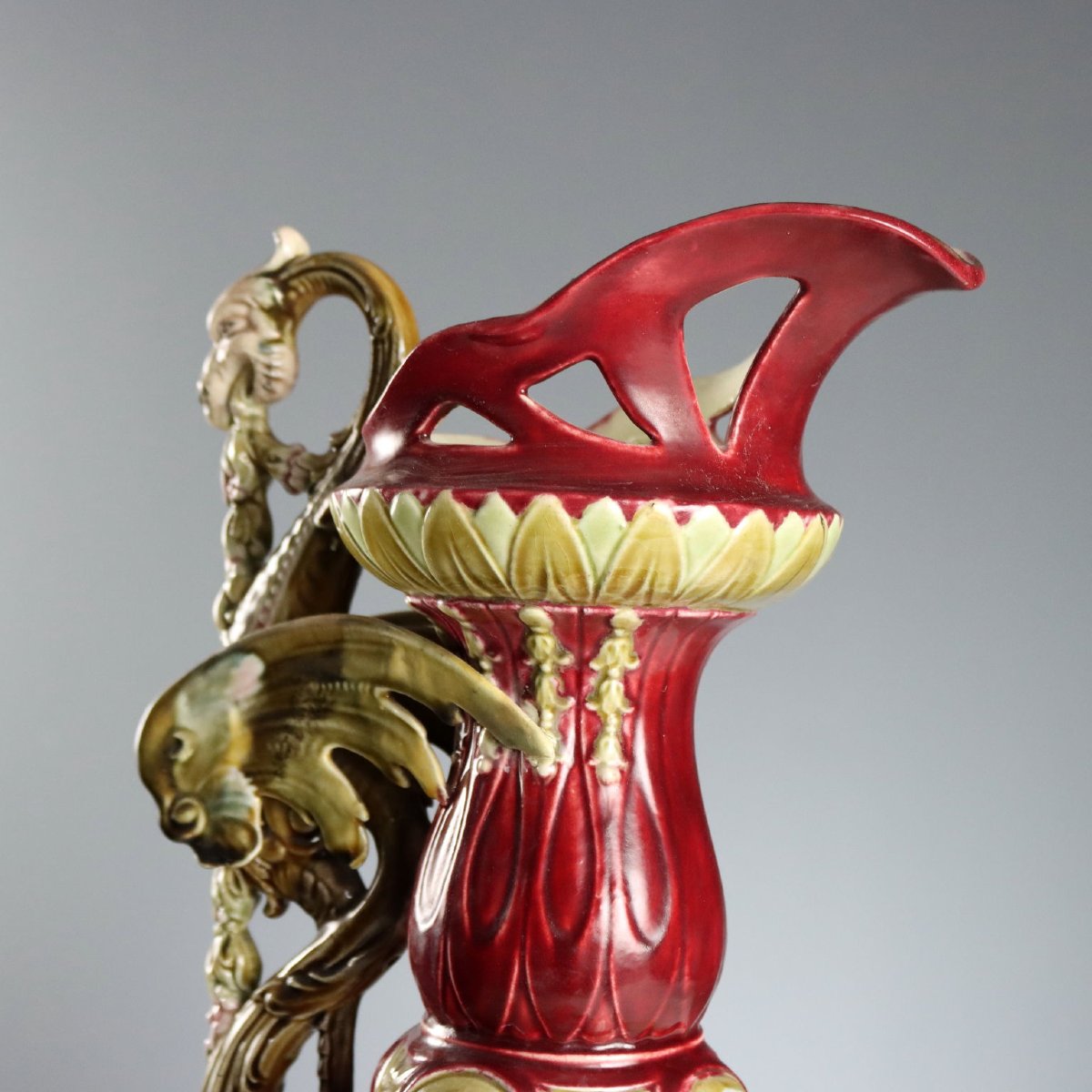 Coppia di Versatoi Jugendstil in Ceramica Centro Europa Fine '800 Primi '900-photo-4
