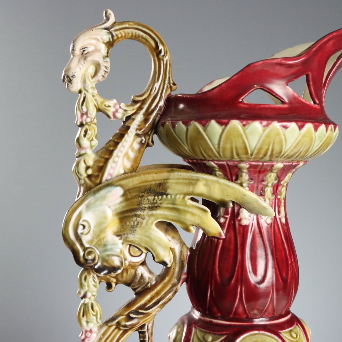 Coppia di Versatoi Jugendstil in Ceramica Centro Europa Fine '800 Primi '900-photo-8