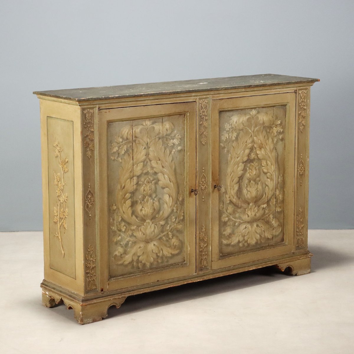 Credenza in Stile Barocco in Abete e Pioppo Italia, fine XIX Secolo