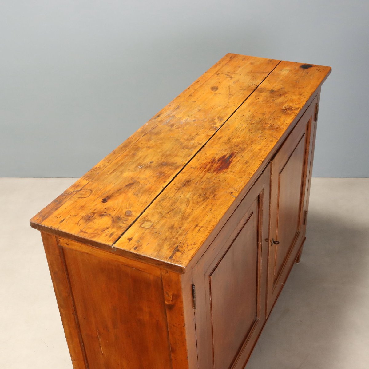 Credenza Direttorio in Pioppo Tinto Noce Italia Inizio XIX Secolo-photo-3