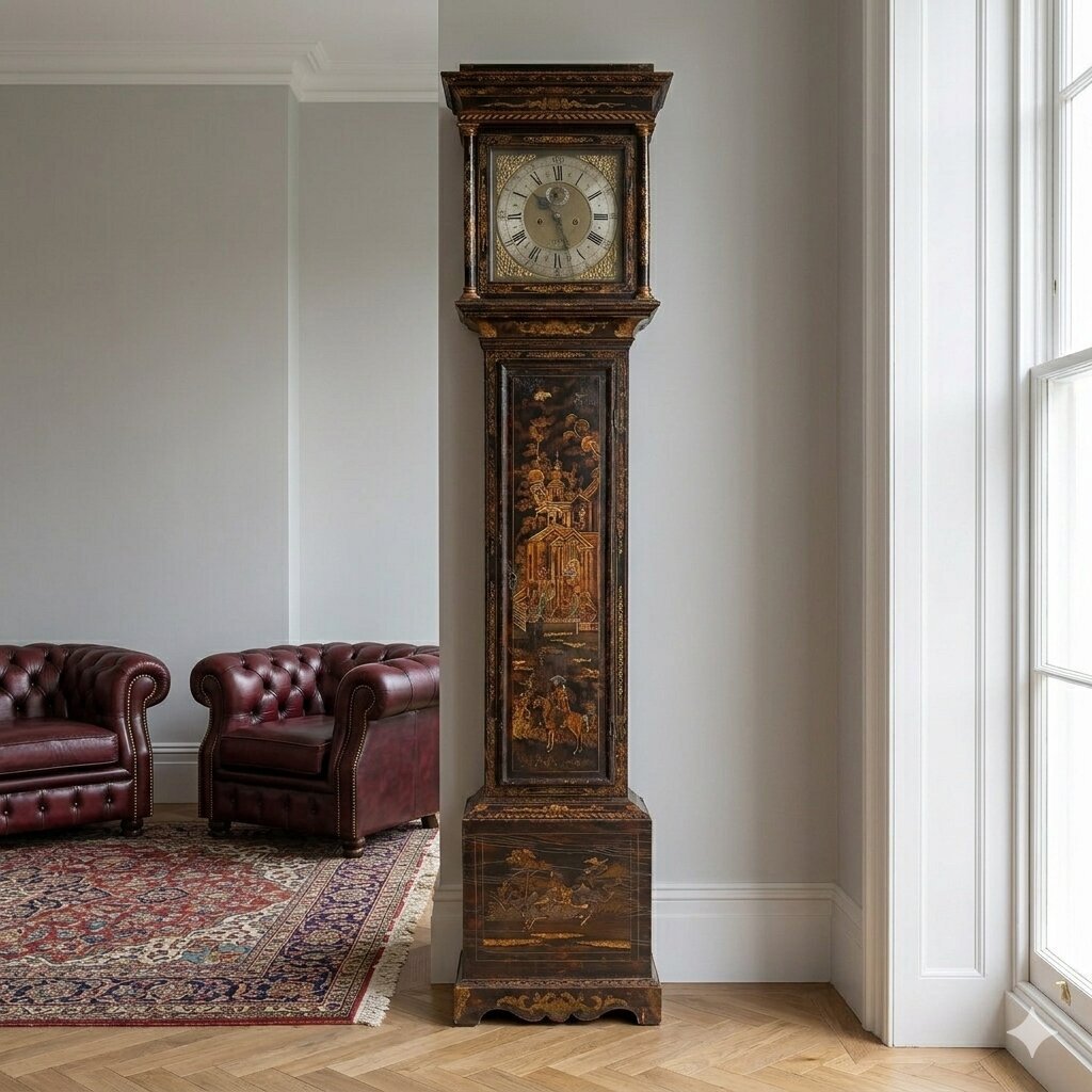 Orologio a Pendolo Antico Francis Robinson Rovere XVIII Secolo-photo-2