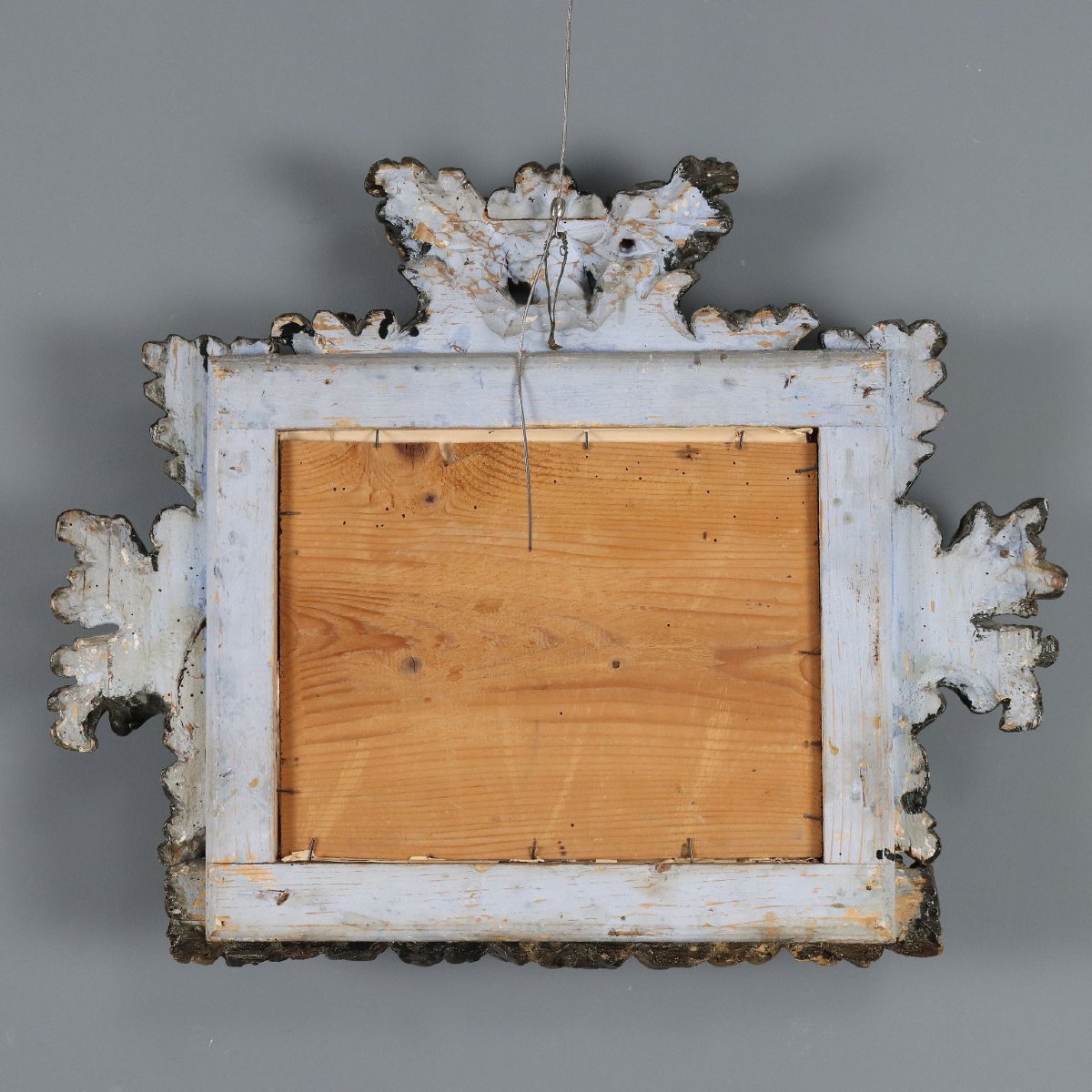 Piccola Cornice Barocca Antica Legno Intagliato Dorato XVIII Secolo-photo-6