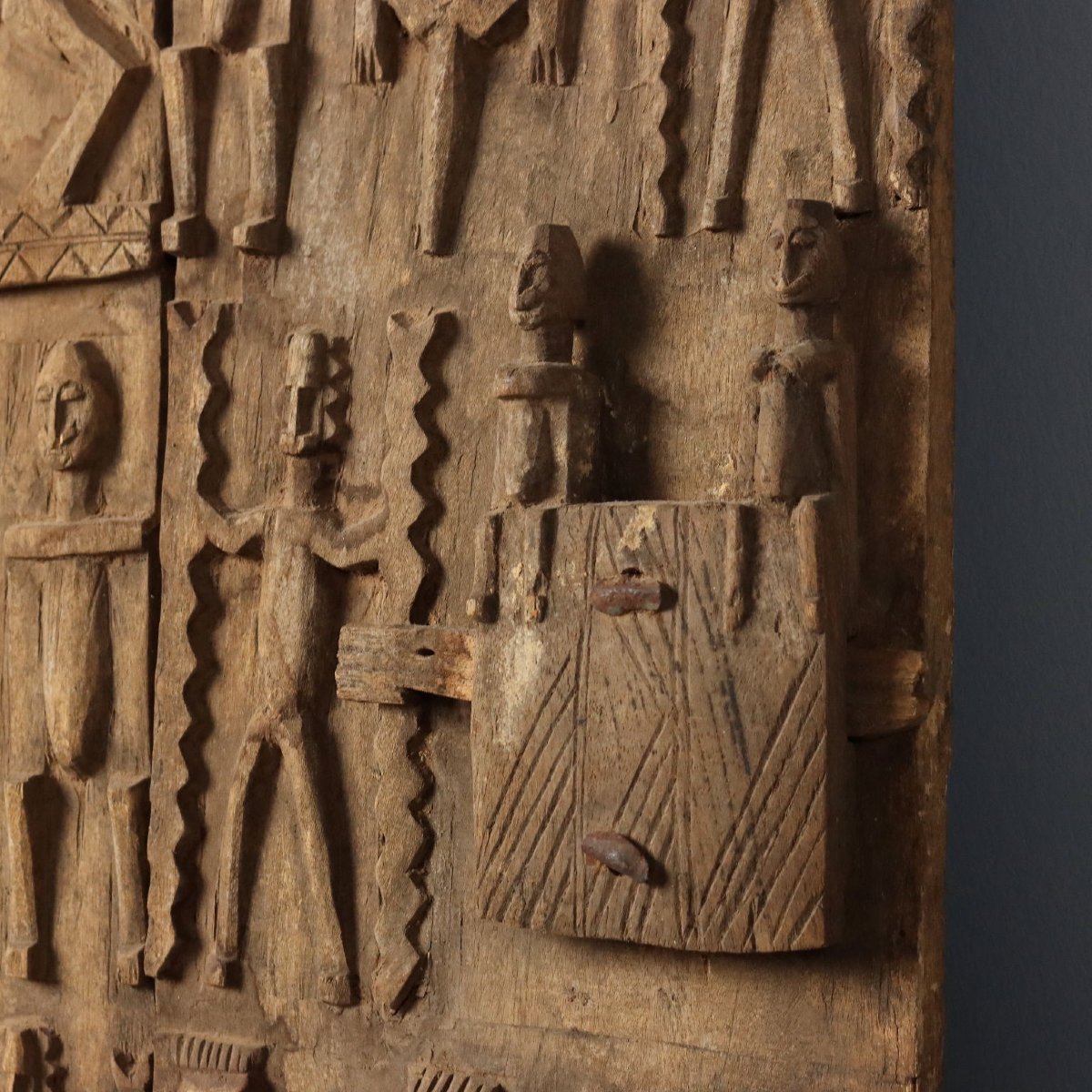 Porta di Granaio Legno Arte Dogon Mali Africa XX Secolo Originale-photo-2