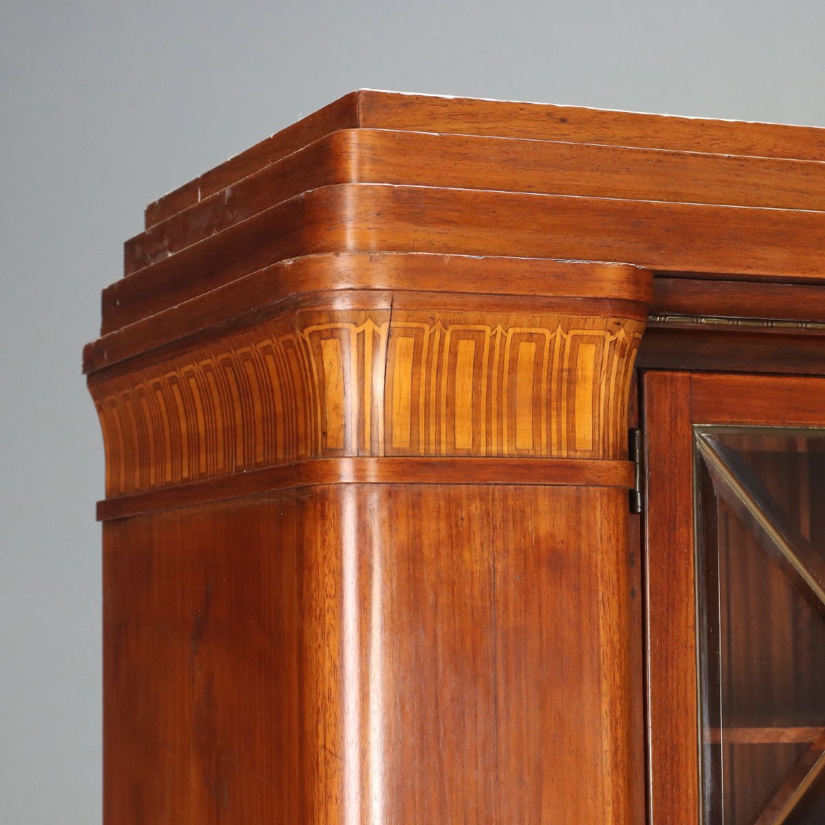 Credenza in Mogano con Marmo e Intarsi in Acero Italia Prima Metà XX Secolo-photo-3