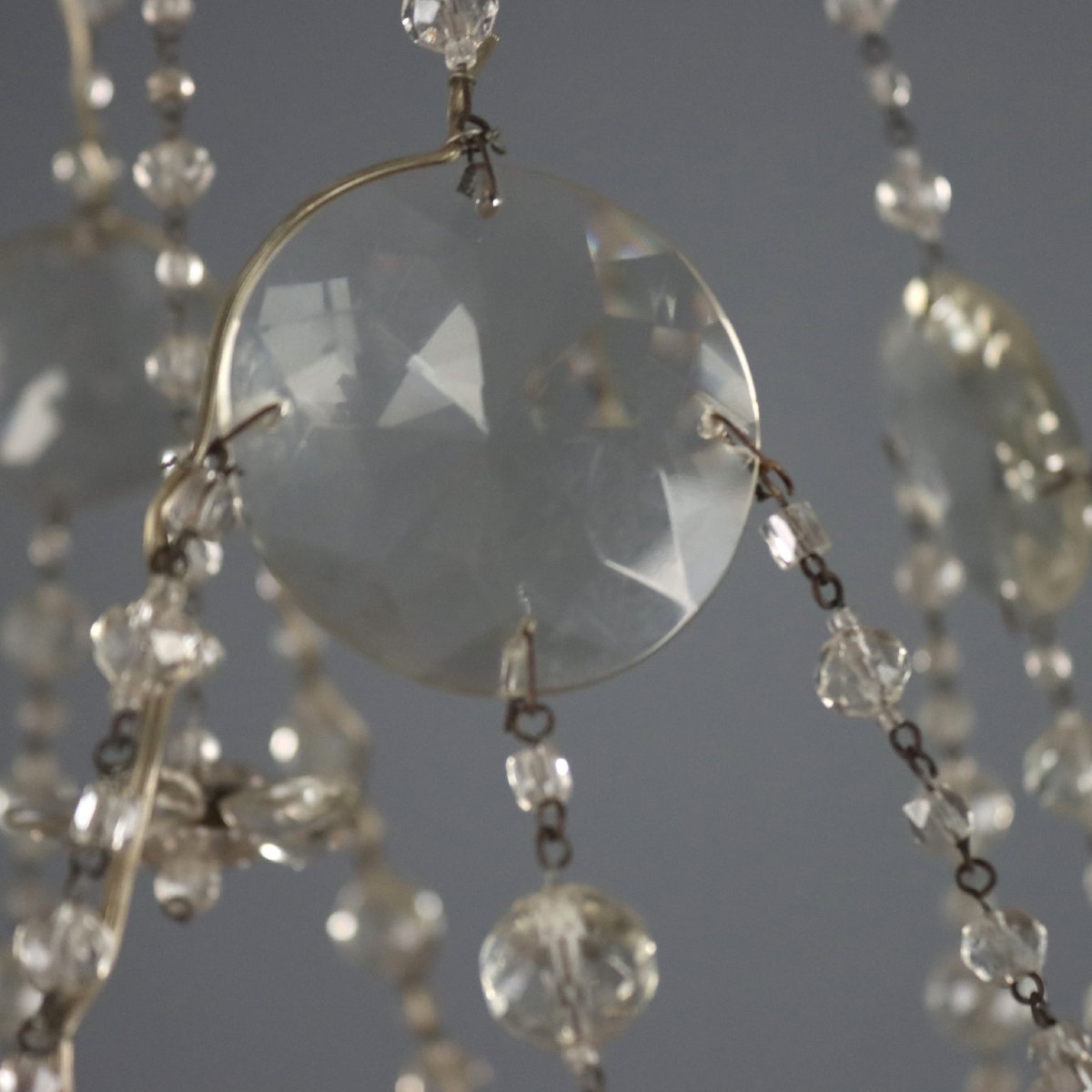 Lampadario in Vetro con Perlinature e Gocce Italia Fine XIX Secolo-photo-3