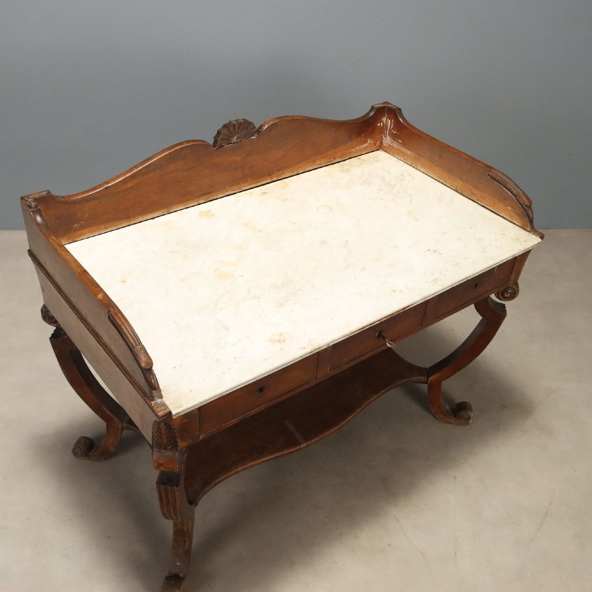 Scrittoio Impero in Noce con Piano in Marmo - Inizio XIX Secolo Italia Inizio XIX Secolo-photo-5