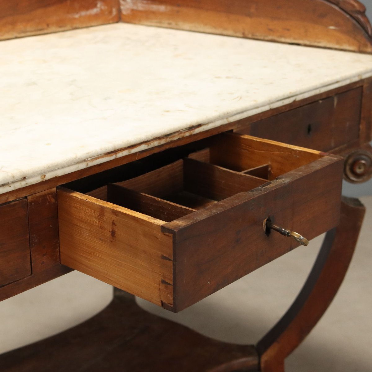 Scrittoio Impero in Noce con Piano in Marmo - Inizio XIX Secolo Italia Inizio XIX Secolo-photo-6