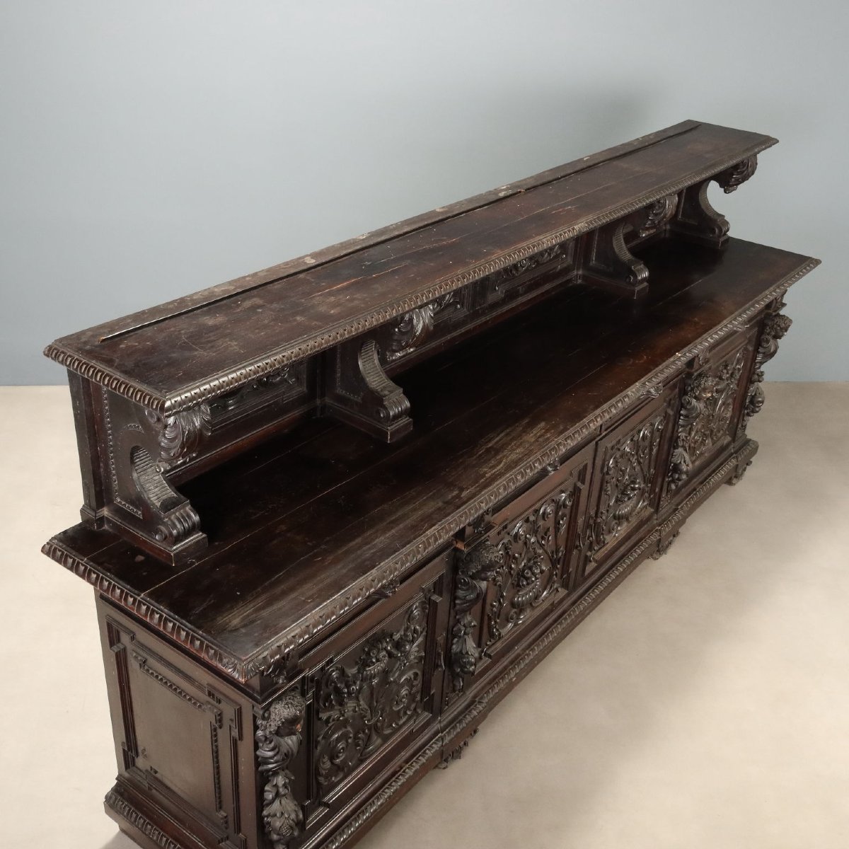 Credenza Neo Rinascimento in Noce Ebanizzata Italia, fine XIX Secolo-photo-3