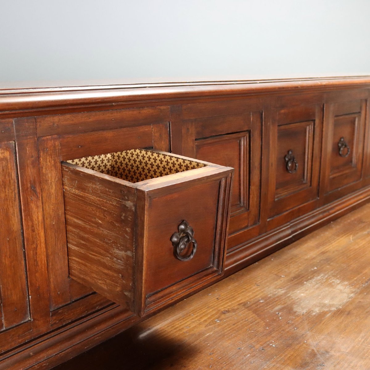 Credenza in Stile Barocco in Noce e Pioppo Italia Prima Metà XX Secolo-photo-7