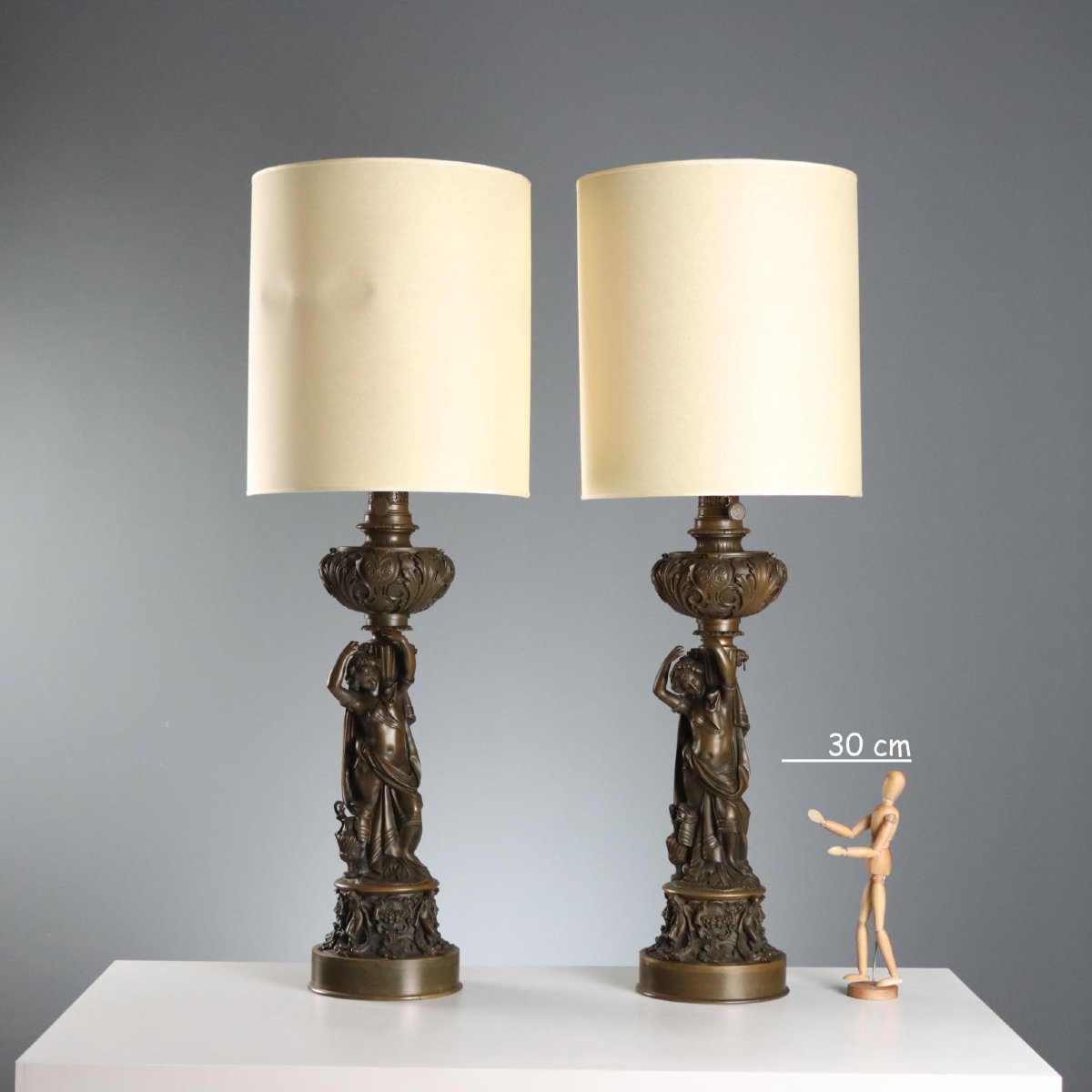 Lampade da Tavolo in Bronzo Stile Neoclassico Italia Inizio XX Secolo-photo-2
