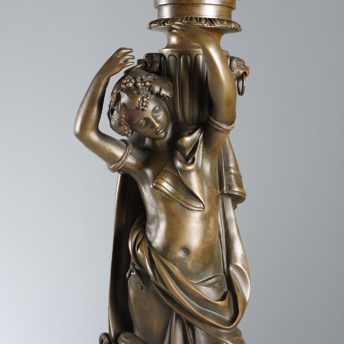Lampade da Tavolo in Bronzo Stile Neoclassico Italia Inizio XX Secolo-photo-4