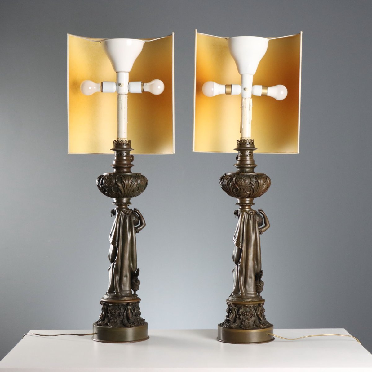 Lampade da Tavolo in Bronzo Stile Neoclassico Italia Inizio XX Secolo-photo-5